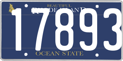 RI license plate 17893