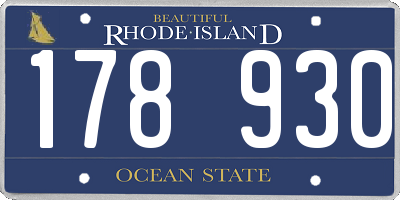 RI license plate 178930