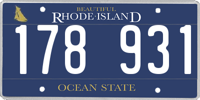 RI license plate 178931