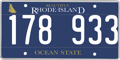 RI license plate 178933