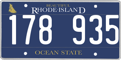 RI license plate 178935