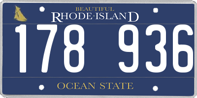 RI license plate 178936