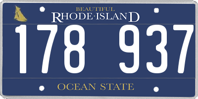 RI license plate 178937