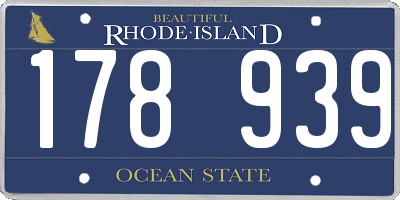 RI license plate 178939