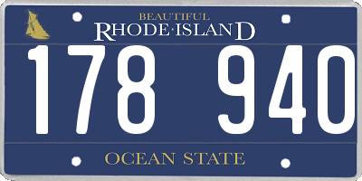 RI license plate 178940