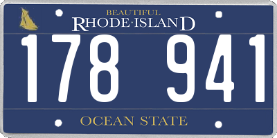 RI license plate 178941
