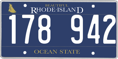 RI license plate 178942