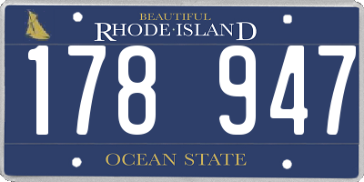 RI license plate 178947