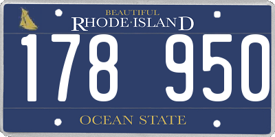 RI license plate 178950