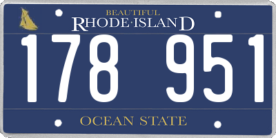 RI license plate 178951