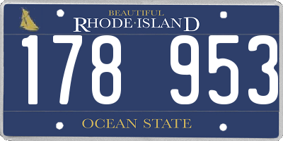 RI license plate 178953