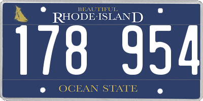 RI license plate 178954