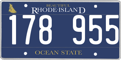 RI license plate 178955