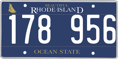 RI license plate 178956