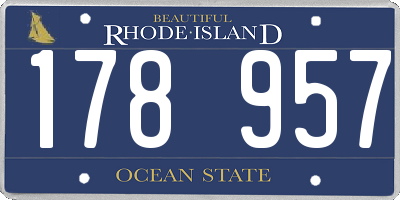 RI license plate 178957