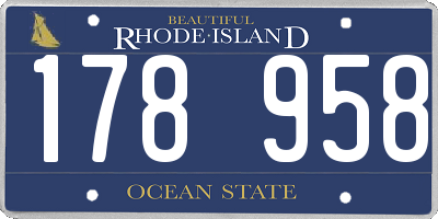 RI license plate 178958