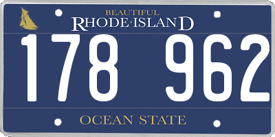 RI license plate 178962