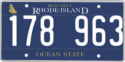 RI license plate 178963