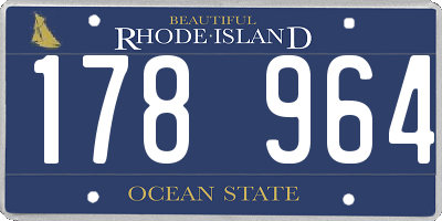 RI license plate 178964