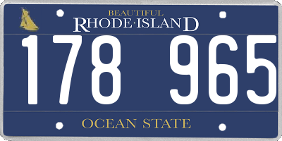 RI license plate 178965
