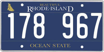 RI license plate 178967