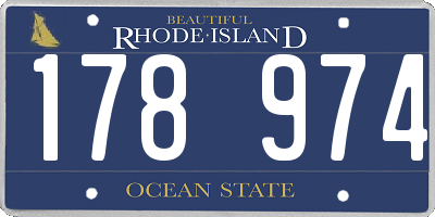 RI license plate 178974