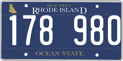RI license plate 178980