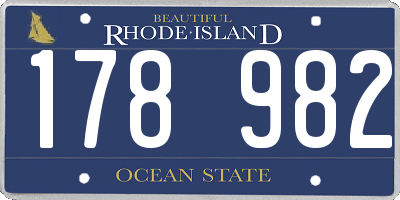 RI license plate 178982