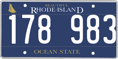 RI license plate 178983