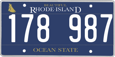 RI license plate 178987