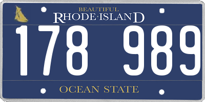 RI license plate 178989