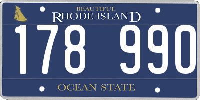 RI license plate 178990