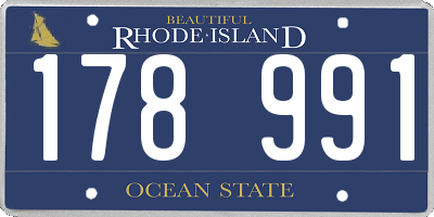 RI license plate 178991