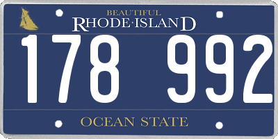 RI license plate 178992