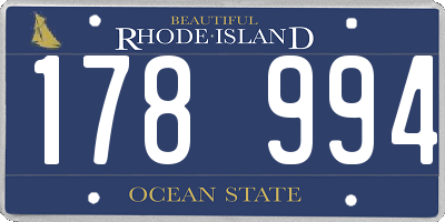 RI license plate 178994