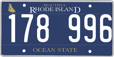 RI license plate 178996