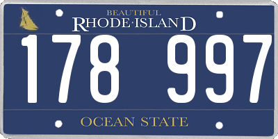 RI license plate 178997