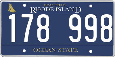 RI license plate 178998