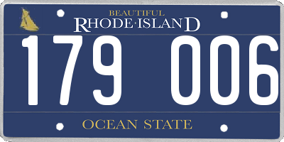 RI license plate 179006