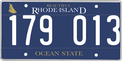RI license plate 179013