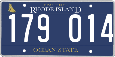 RI license plate 179014
