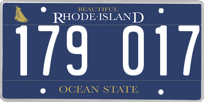 RI license plate 179017