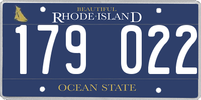 RI license plate 179022