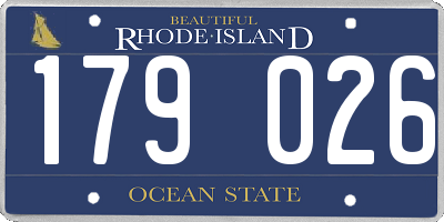 RI license plate 179026
