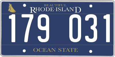 RI license plate 179031