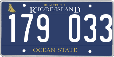 RI license plate 179033