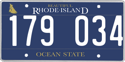 RI license plate 179034