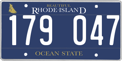 RI license plate 179047