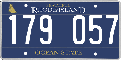 RI license plate 179057