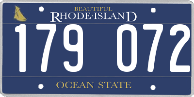 RI license plate 179072